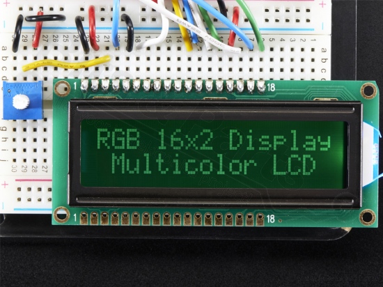 Display LCD HD44780 - 16x2 RGB on black - Adafruit 399